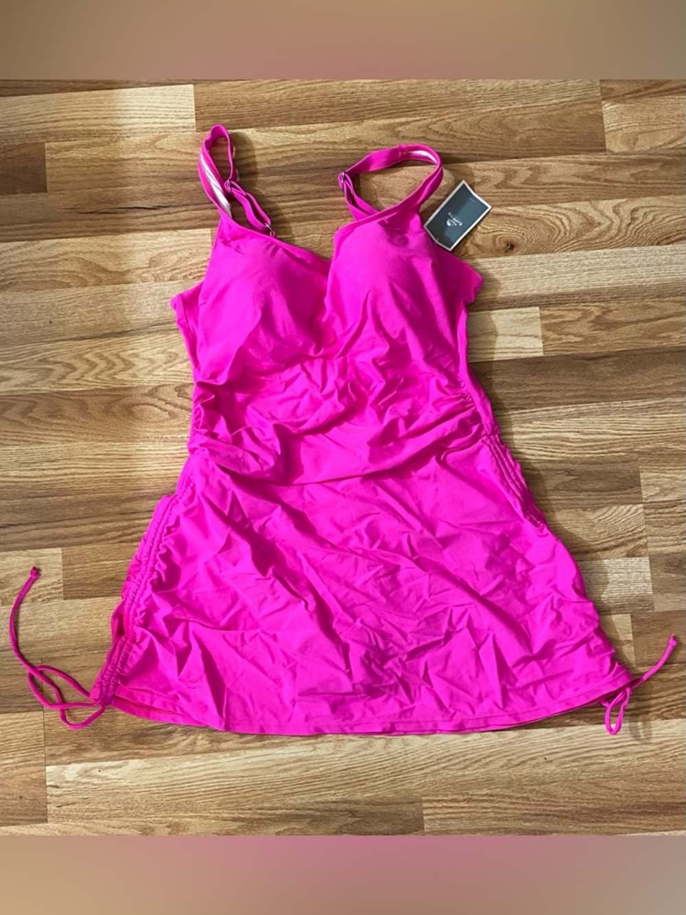 Bright Pink Swimdress with Adjustable Straps Size XL NWT